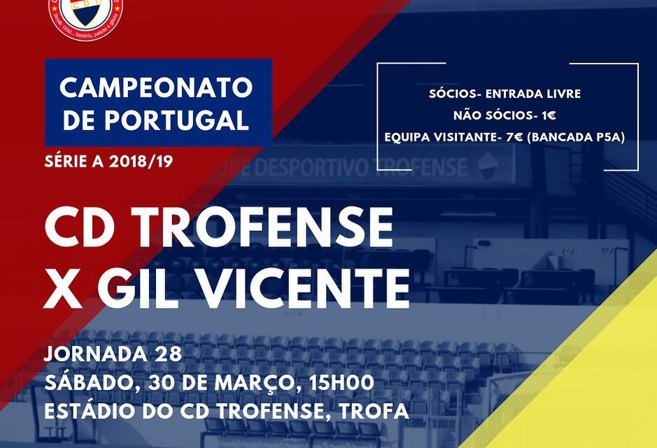 Trofense joga este sábado com o Gil Vicente