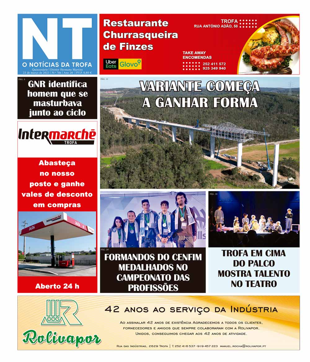 Edição impressa do jornal O Noticias da Trofa de 23 de março de 2023